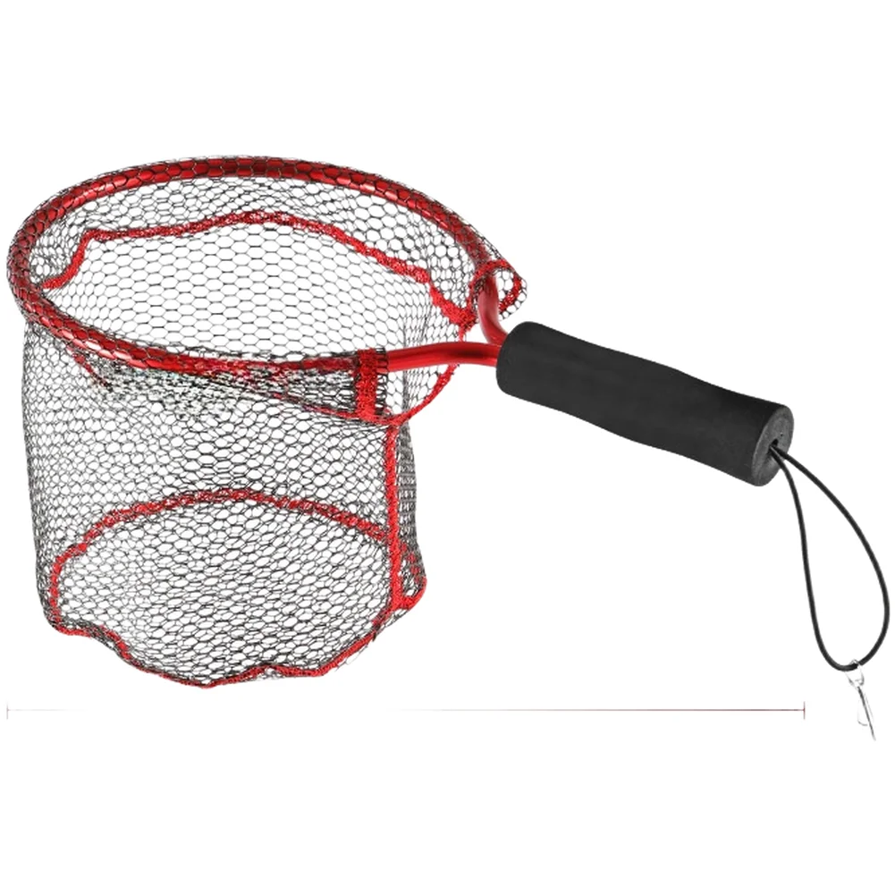 Lightweight Fishing Net for Stream For lure Fishing Aluminum Alloy Frame with Coated Mesh 22cm Diameter 18cm Depth Size