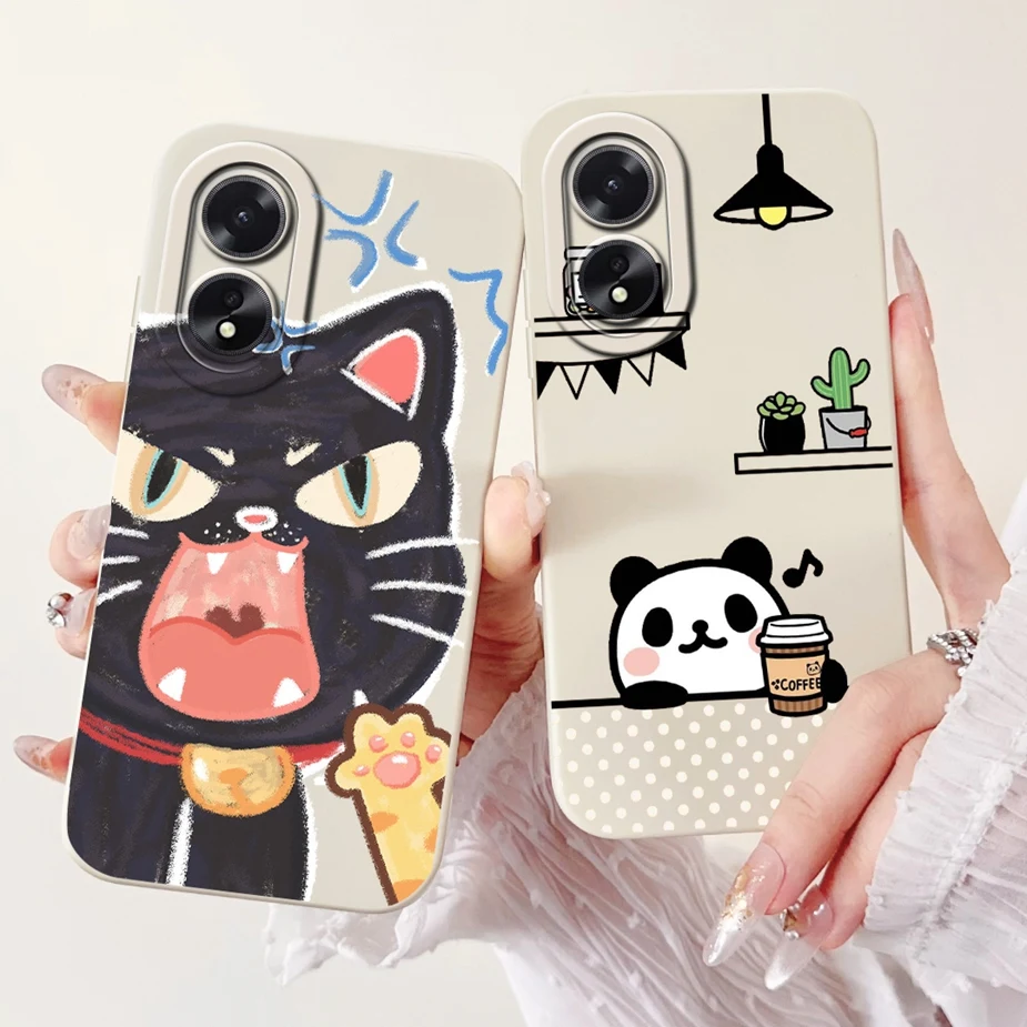 For Oppo A18 Case Oppo A38 CPH2579 Fashion Cartoon Cover 6.56\'\' Soft Silicone Phone Case For Oppo A18 A 38 OppoA18 OppoA38 Shell