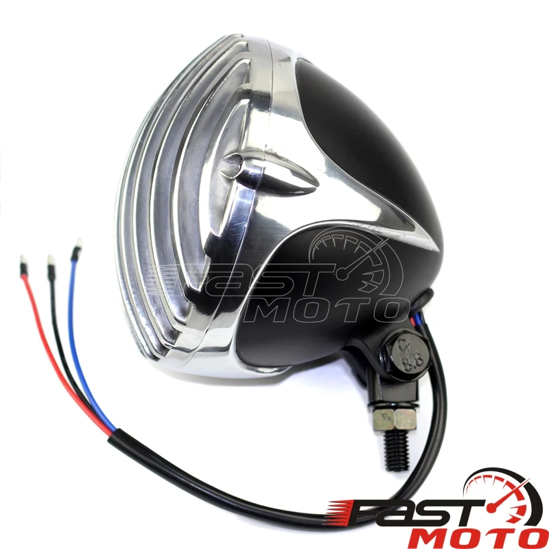 5\'\' Grill Motorcycle Headlight for Yamaha Virago XV 250 500 535 700 750 Harley Softail Springer Cafe Racer Club Style Headlights