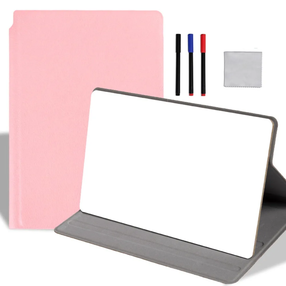 Multi-Purpose PU Leather Whiteboard A5 Reusable Erasable Writing Board Dry Erase Freestanding Whiteboard Notepad Desktop Using