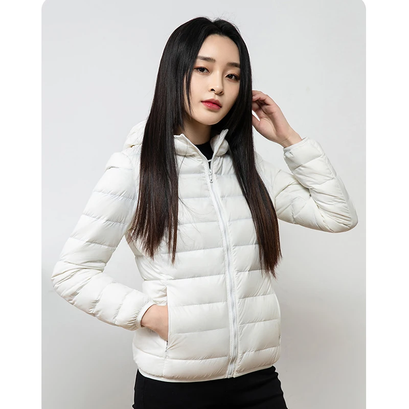 Fashion, Lightweight, Warm Down Jacket Women Short, Comfortable, Windproof Hood, Simple, Portable, Multi-color Coat Women Jacket