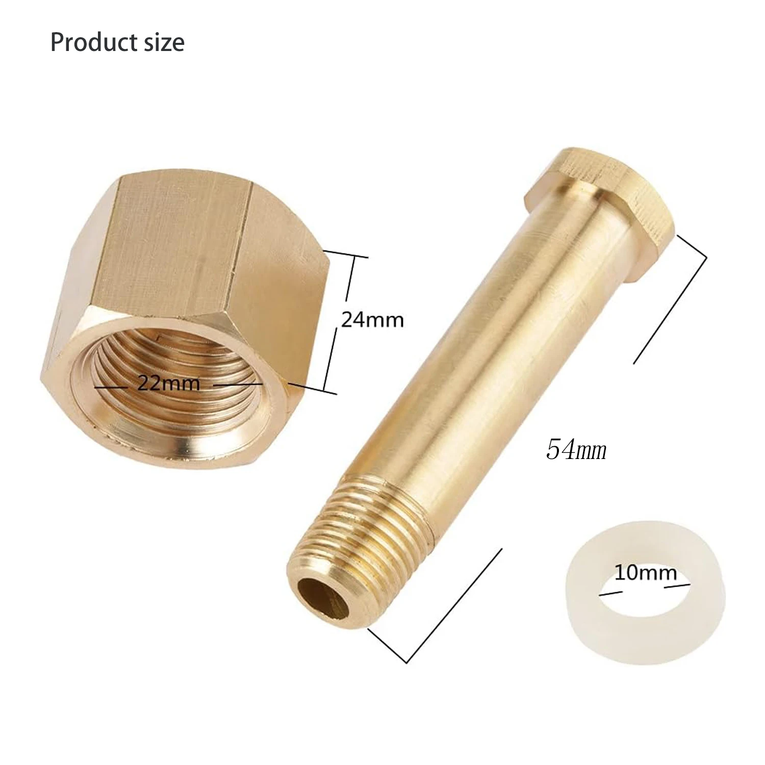 CGA-320 Carbon Dioxide Regulator Inlet Nut and Nipple with Washer