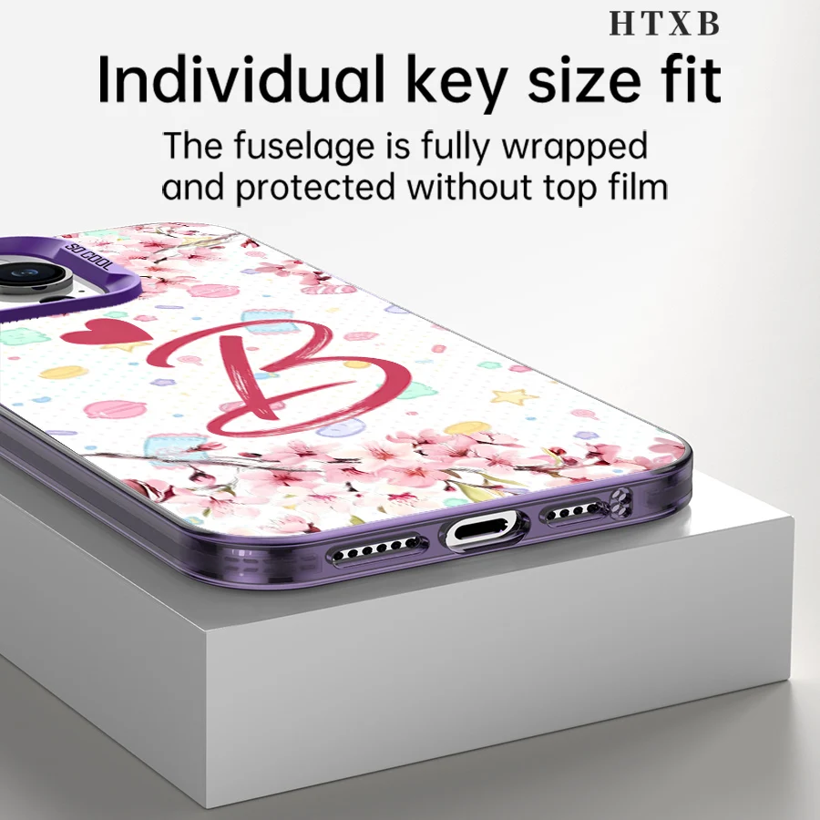 هاتف Cherry Blossom Letter B لهاتف iPhone 17 إلى 11 Pro Max Plus #5