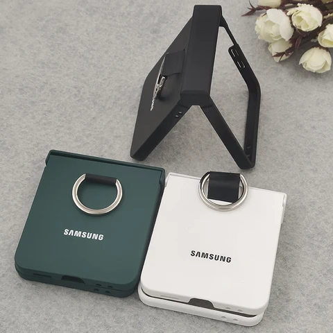 Чехол с кольцевой ручкой для Samsung Z Flip 7 6 5 4 3, матовый жесткий противоударный чехол для телефона с пряжкой для Galaxy Z Flip7 ZFlip6