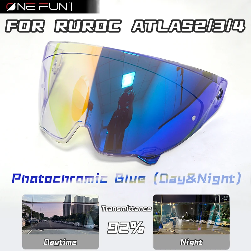 Photochromic Shield for RUROC Atlas 3.0 4.0 EOX Track Edition Helmet Display Shield Visor Mask Anti Fog Visera Casco Sunshade