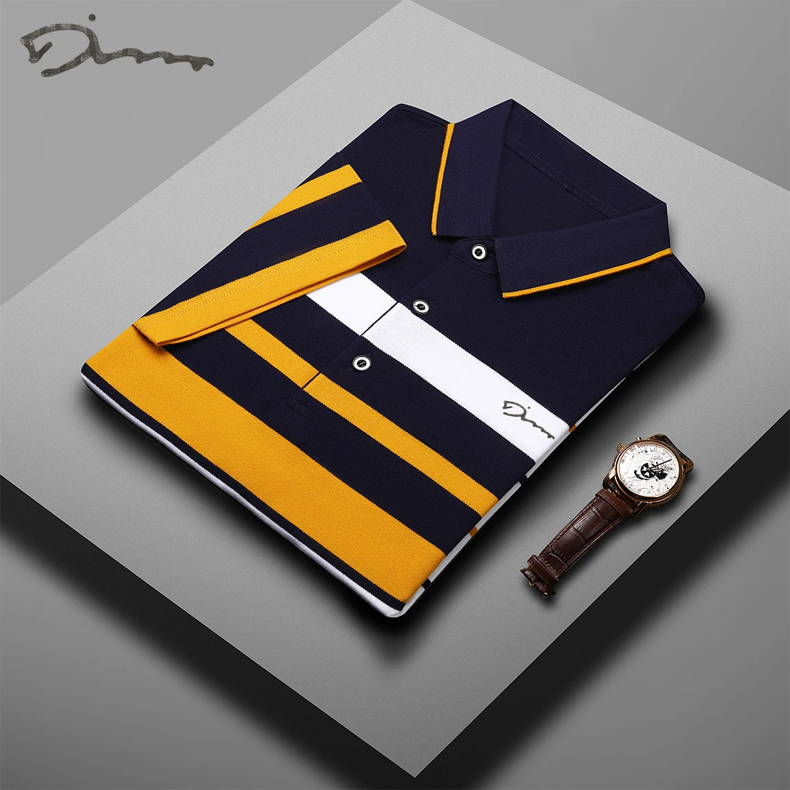 Brand Embroidery Men\'s Cotton Polo Shirts Classics 2024 Summer Striped Button Clothing Business Streetwear Short Sleeved T-shirt