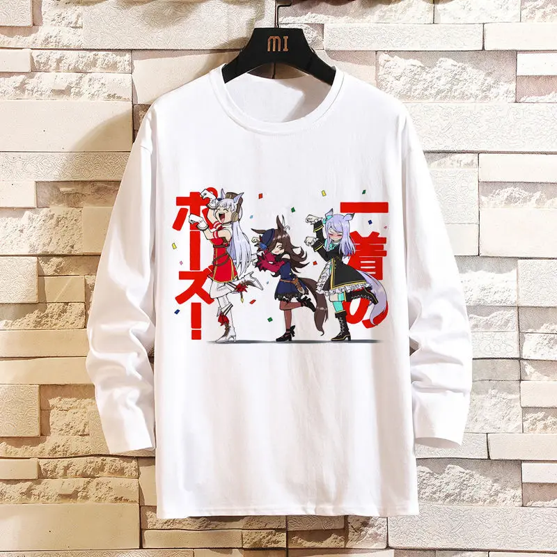 

Anime Game Jockey Girl Donghai Emperor T-Shirt Long Sleeve Merchandise Game Oguri Hat Rice Bowl Impression Student Clothing Aut