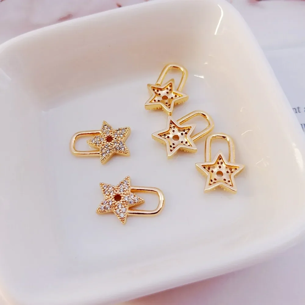 

Позолоченный 14-каратный подвесной кулон в форме замка с пятиконечной звездой, инкрустированный бриллиантами, браслет, ожерелье и аксессуары своими руками