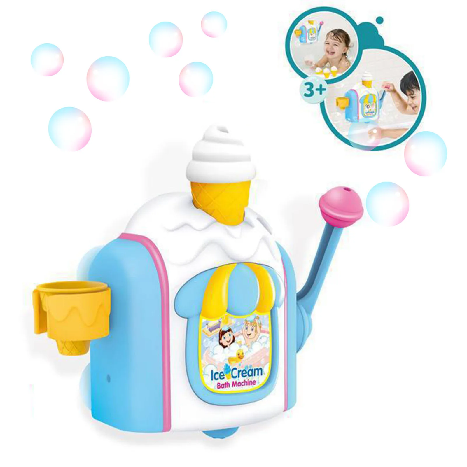 

Ice Cream Bubble Blowing Bath Toy Strongly Absorbent Bathtub Water Games Toys for Kids Bathroom Bathtub Toys