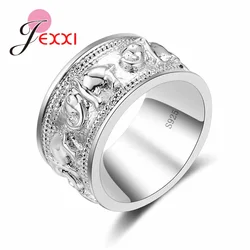 New Punk Trendy 925 Silver Needle Ring For Lover Vintage Engagement Elephant Shape Steel Ring for Men & Women lord Wedding