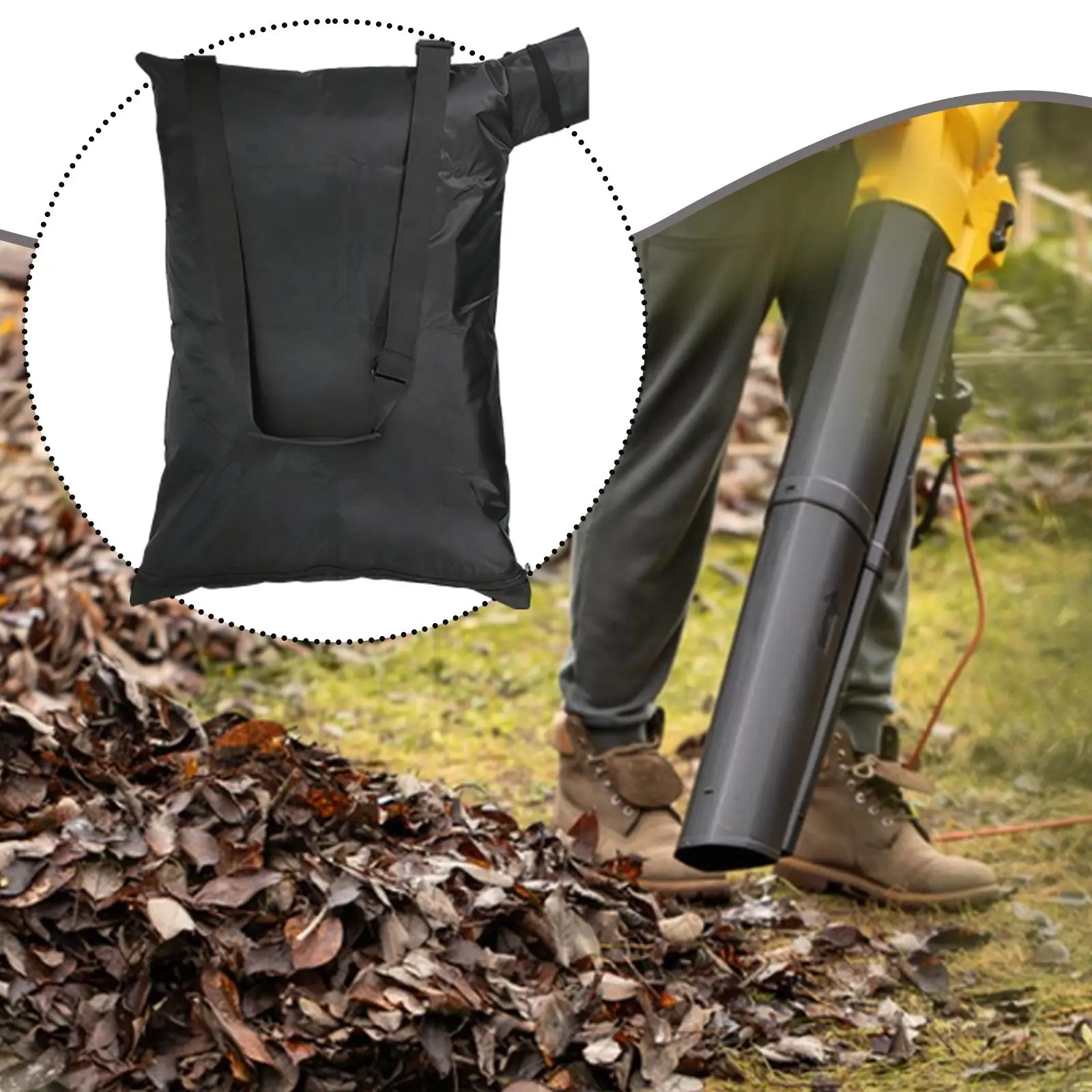 

Leaf Vacuum Blower Bag Compatible Replace Black Bottom Debris Dump Bag Storage Pouch
