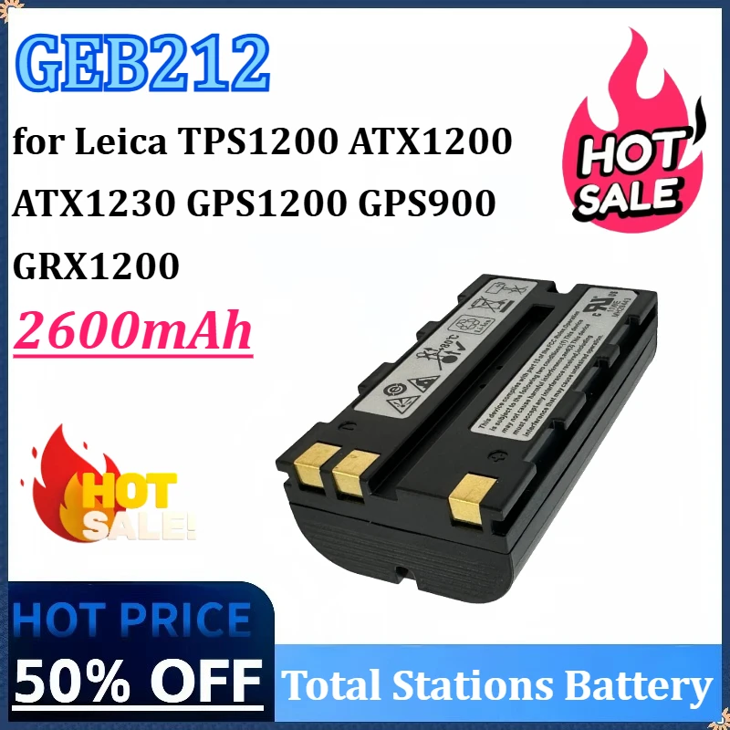 

GEB212 7.4V 2600mAh Replacement for Leica TPS1200 ATX1200 ATX1230 GPS1200 GPS900 GRX1200 Rechargeable Total Stations Battery