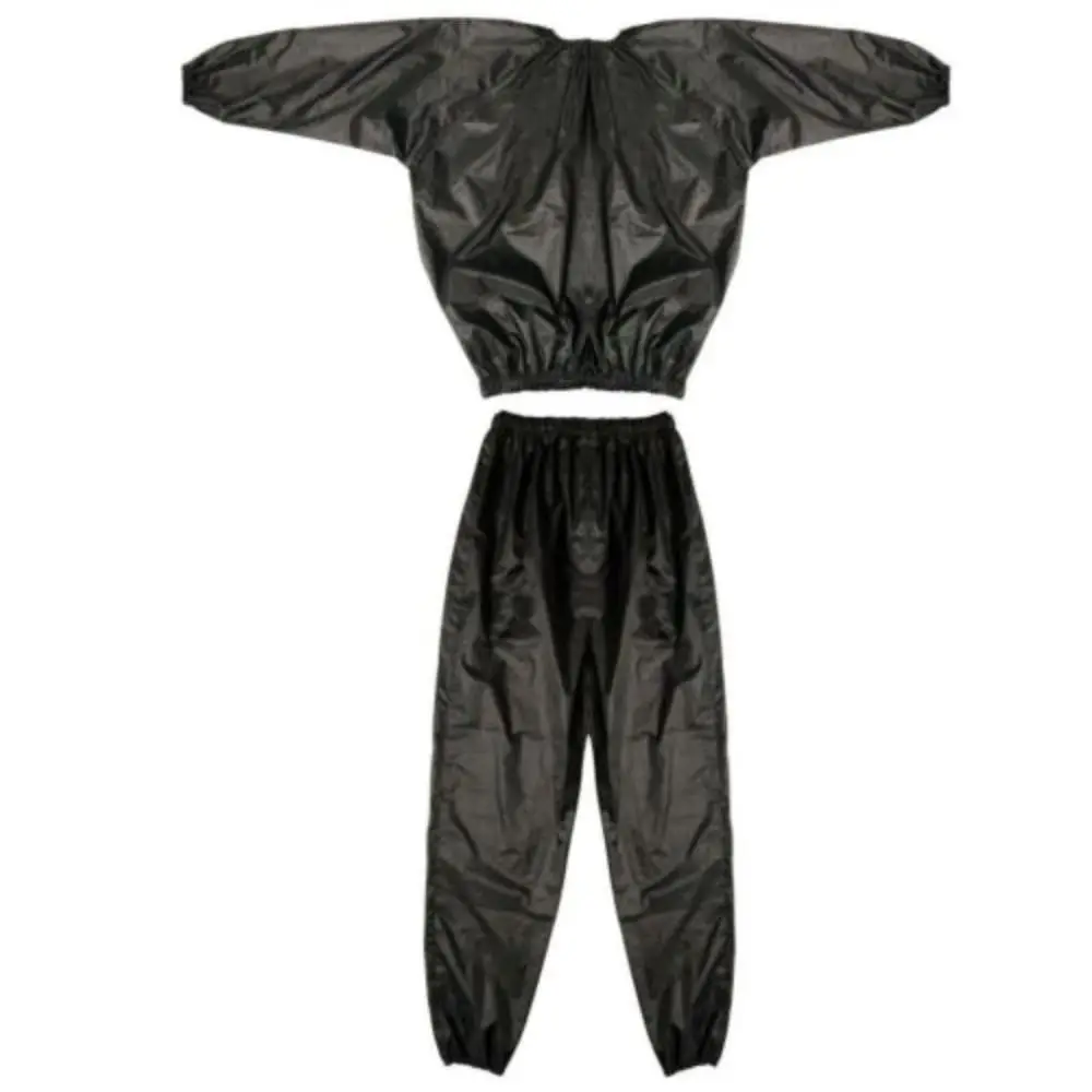Sport Suit Men Women PVC Sauna Suit Elastic Waist Long Sleeve Summer Men's Top Pants Set Weight Loss Casual Fitness Clothing