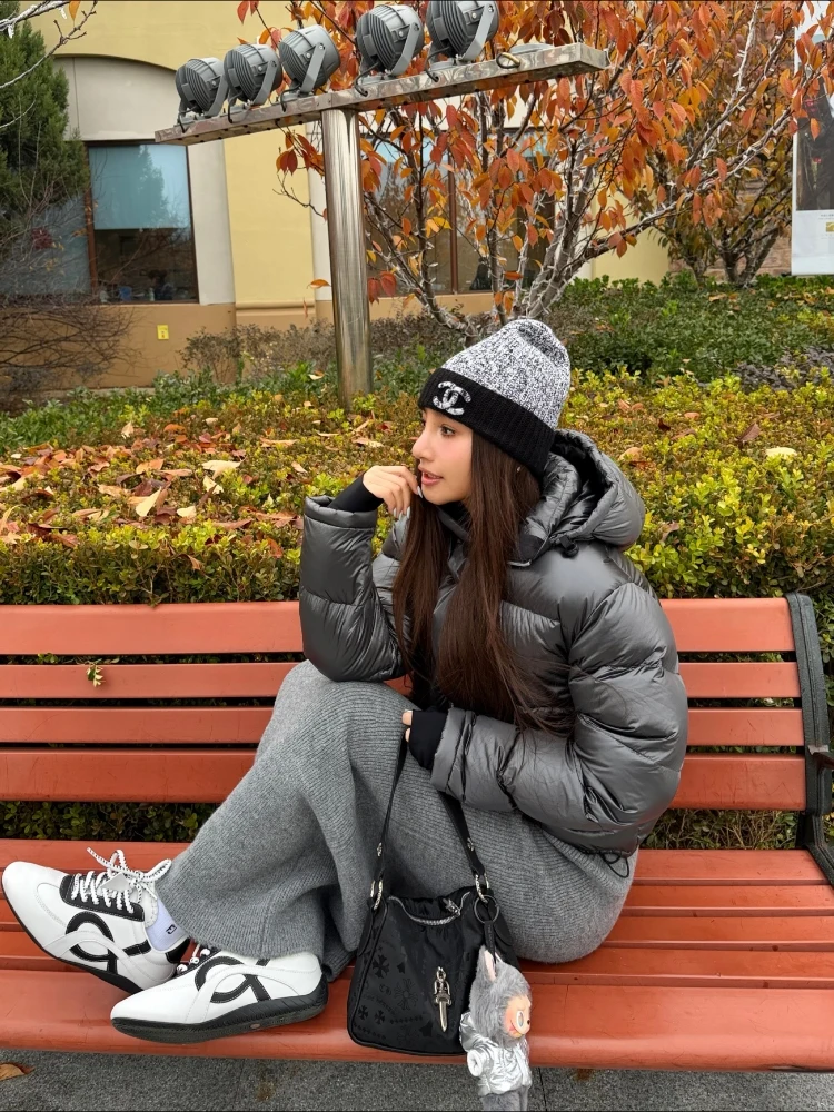 

Утепленная куртка Maru Maruco с наполнителем из белого гусиного пуха, модная, теплая, повседневная, с металлическим отливом