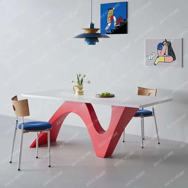 JLog wind solid wood dining table integrated dual-purpose custom Memphis color rectangular dining table