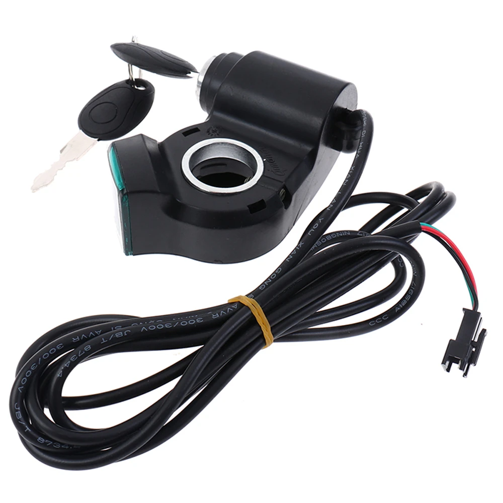 For Electric Bicycle E‑Bike Digital Voltmeter Thumb Throttle Finger Power Switch With Key‑Lock Voltage Display Bike Parts