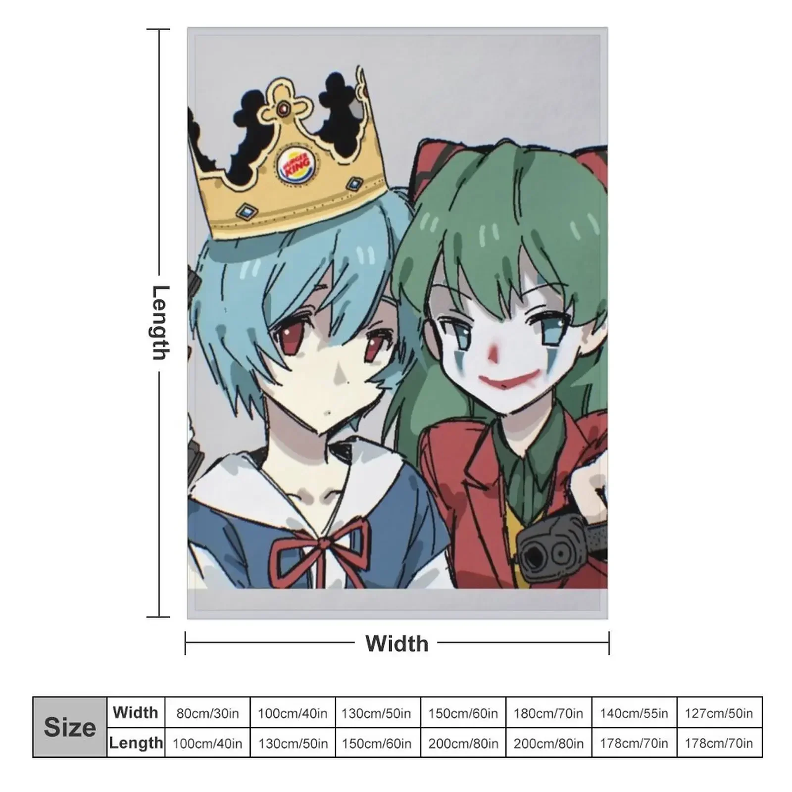 Rei and Asuka Joker and Crown Throw Blanket Flannel Fabric Camping bed plaid Blankets