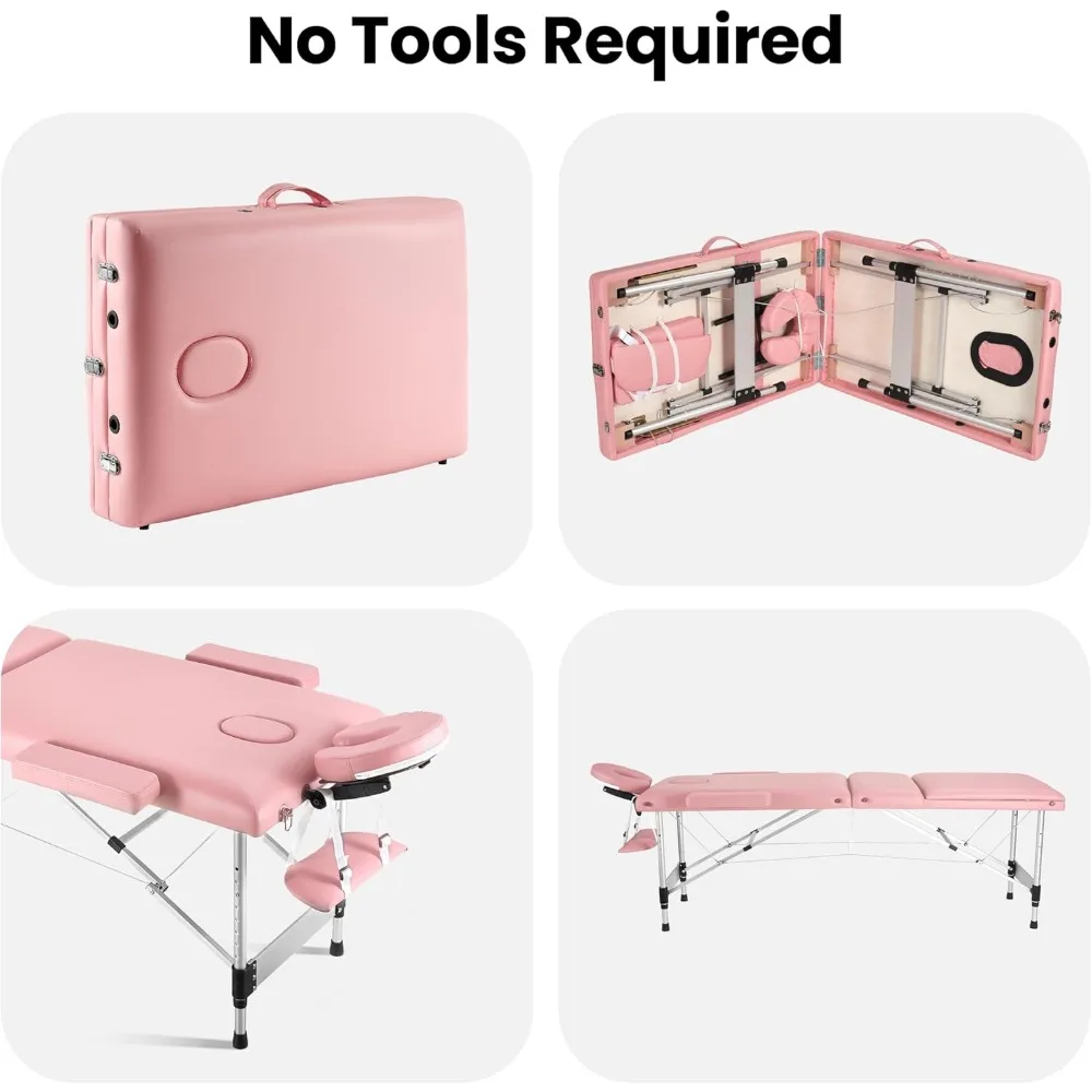 طاولة تدليك احترافية، سرير قابل للطي، ارتفاع قابل للتعديل #5