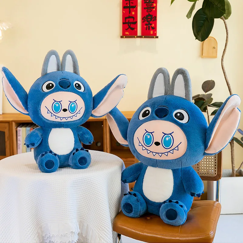 90cm Super Big Size Anime Character Plushies New Style Stitch Labubu Plush Stuffed Toy Popular Kawaii Children's Birthday Gift