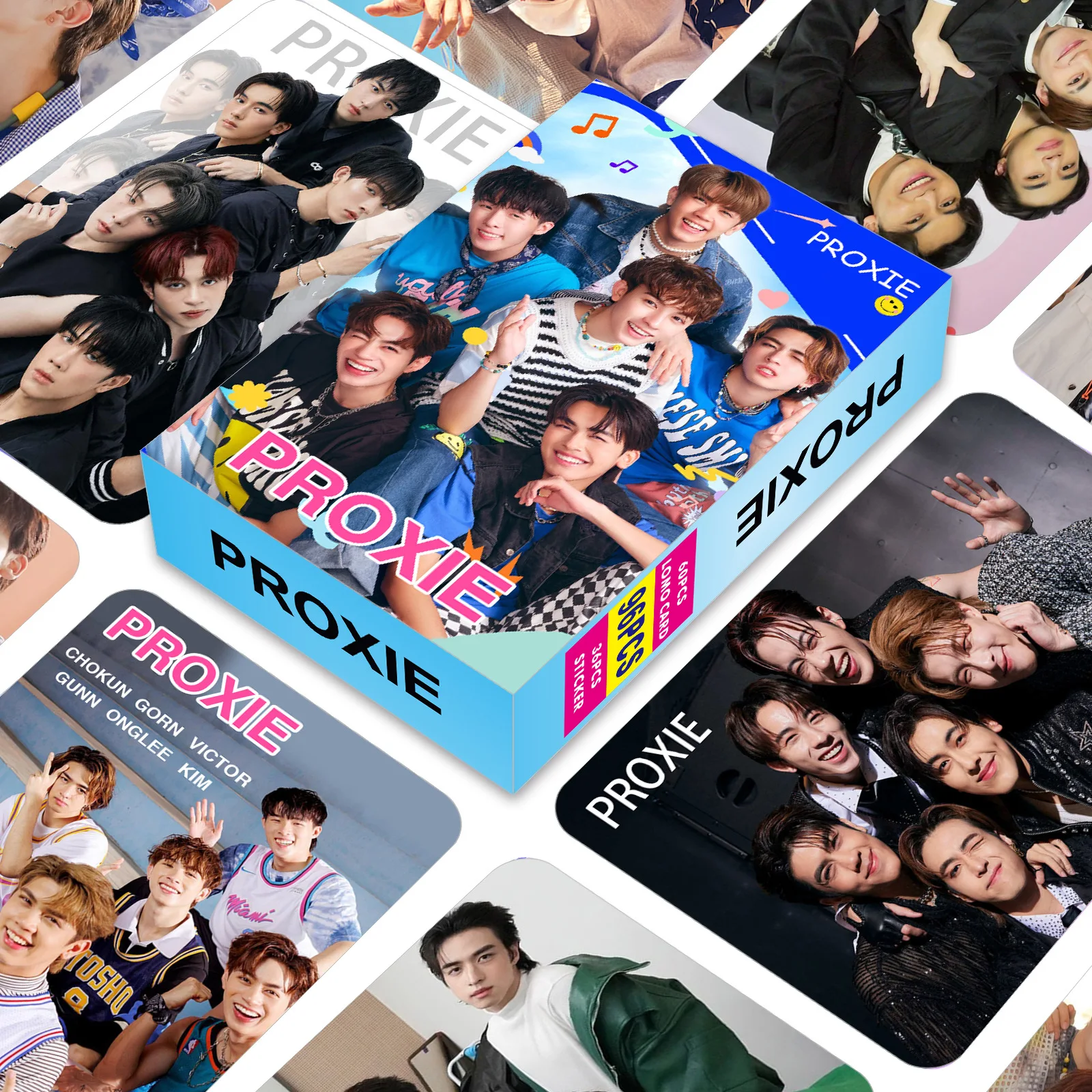 96 Pcs/Set Thai Boy Group PROXIE Lomo Card Gorn Onglee Chokun Star Characters 3 Inches HD Photocard Stickers Cosplay Gift 