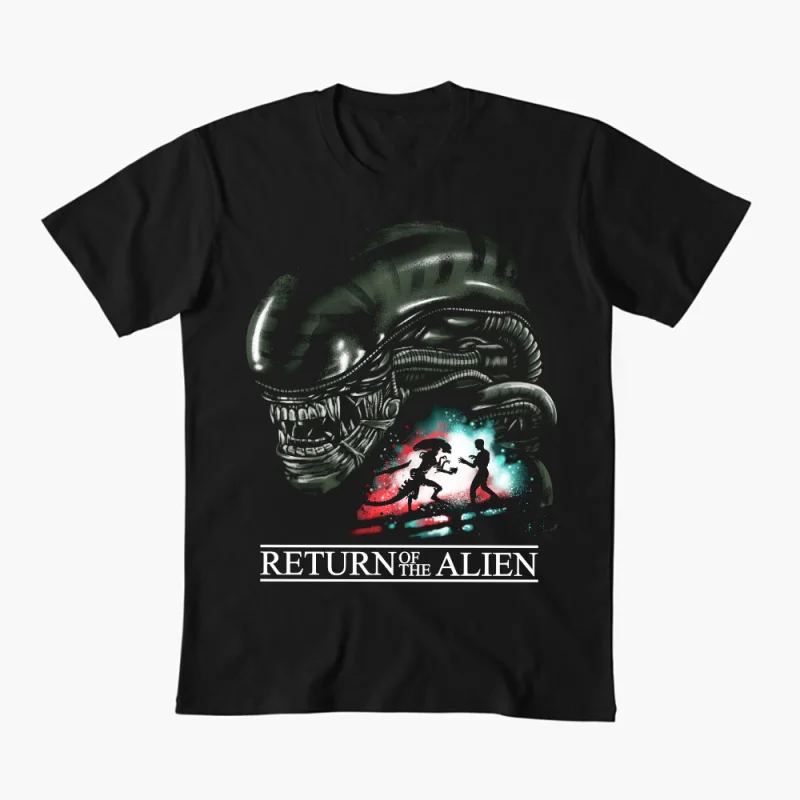 

Return of the Alien Sci-Fic Gift T-Shirt Weyland Horror movie Xenomorp 100% cotton Short Sleeve Graphic clothes All size tops
