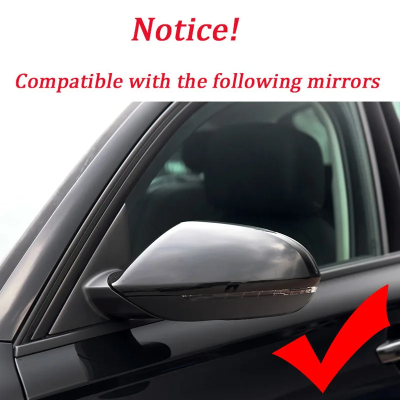 Bright Black Side Mirror Caps For Audi A6 S6 RS6 C7 C7.5 2011 2012 2013-2018 Replacement style Carbon Fiber Mirror Cover Covers