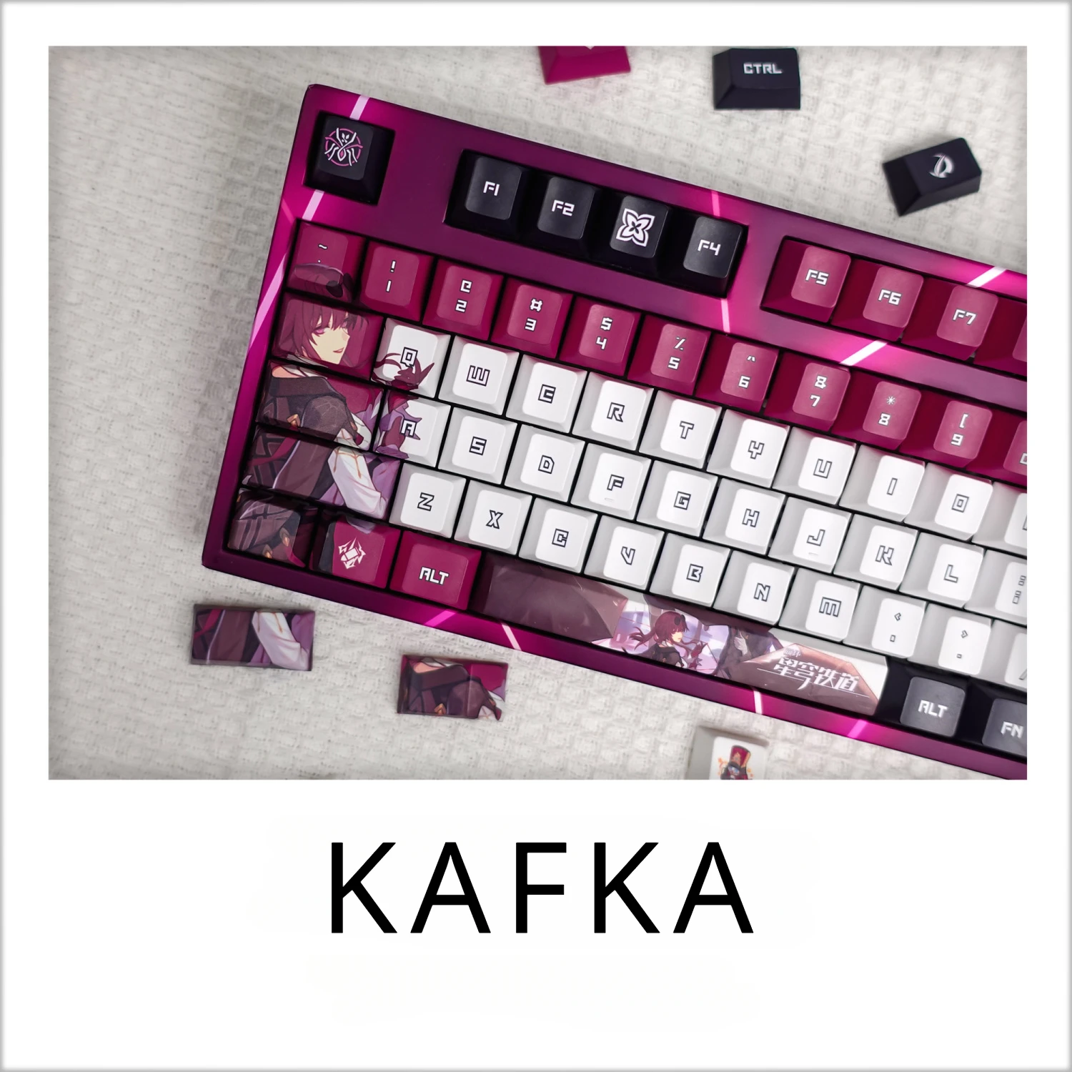 120Keys Honkai Starrail Kafka Keycap Cherry Raspberry Color Game Two-Dimensional Animation Mechanical PBT Game Keycap DIY