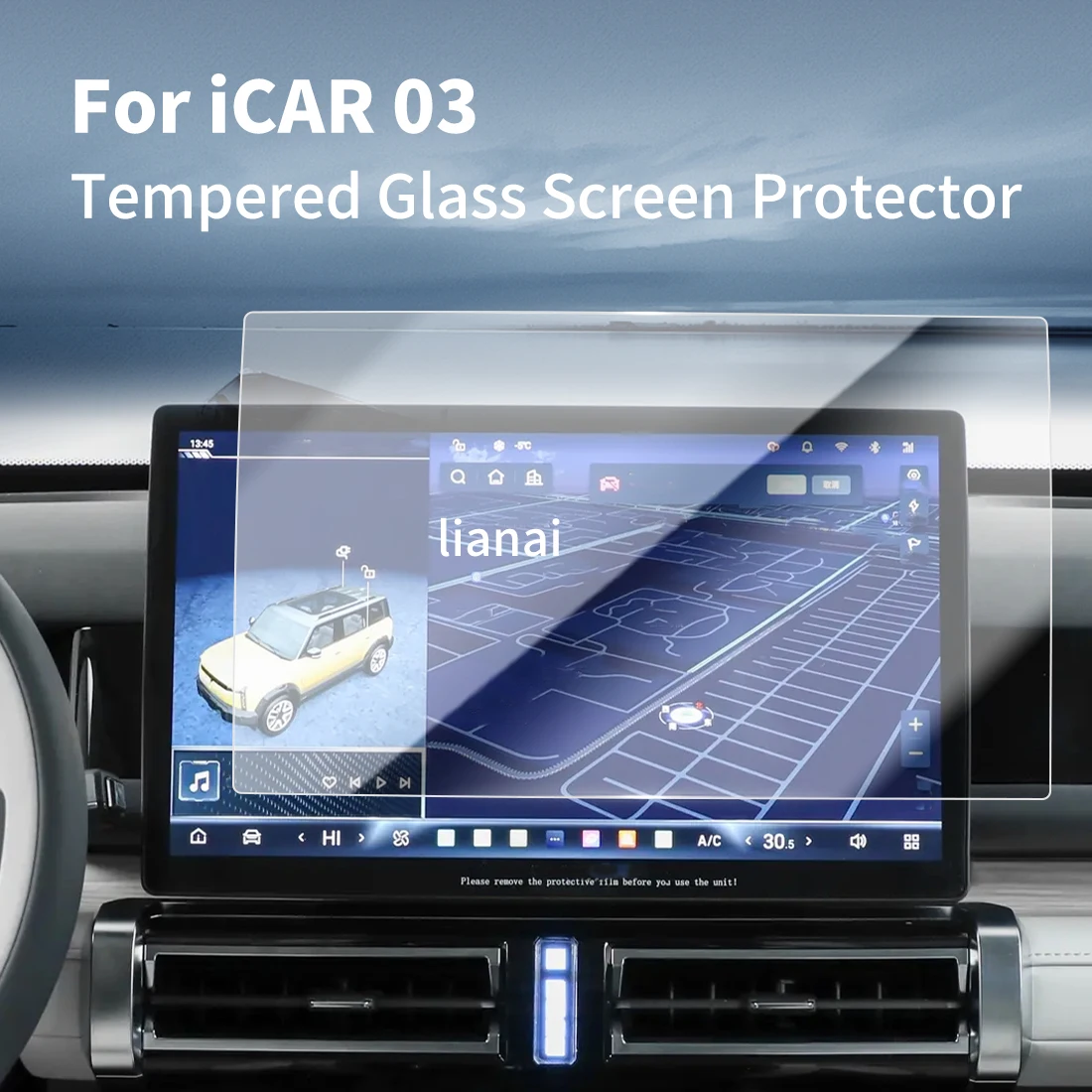 

Carplay Screen Protector Tempered Glass Protective Film Navigator Aut Car Stickers Accessories For24 Chery iCAR 03