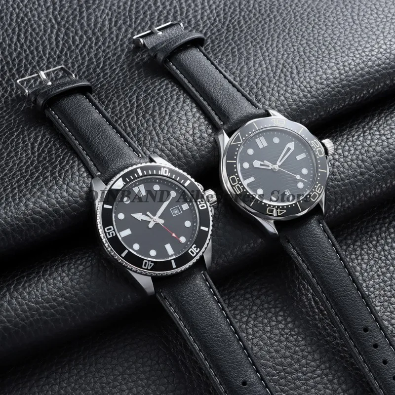16mm 18mm 20/22mm Lychee Pattern PU Leather Watch Strap for Huawei for Seiko Smartwatch Bracelet Black Brown Watchband Wristbelt