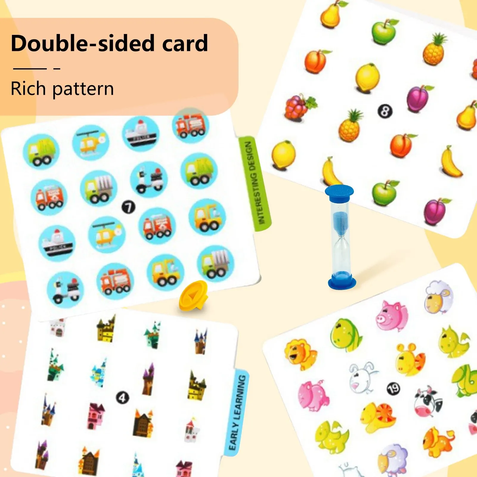 Chessboard Card Memory Pairing Game Shape Pair Training Parent Child Interaction Early Development Educational Toy Gift