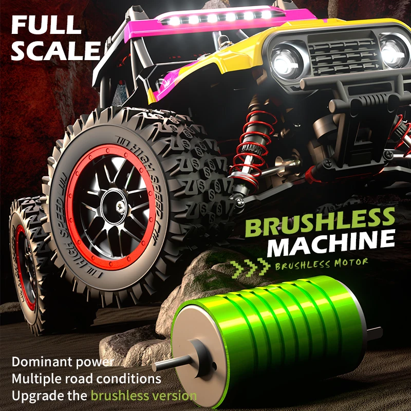 ZWN 1:16 Brushless RC Car 4WD Electric High Speed Off-Road Remote Control Drift Monster Truck for Kids VS Wltoys 124016 Toys