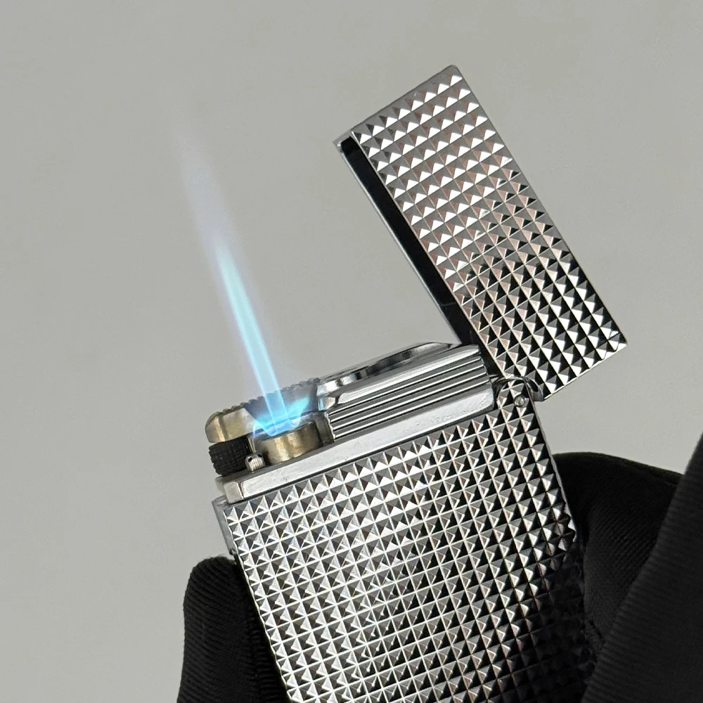 

Lighter Double Flame Diamond Head Torch Luxury Lighter Crisp Loud Side-slip Flint Metal Cigar Accessories Smoking Tools