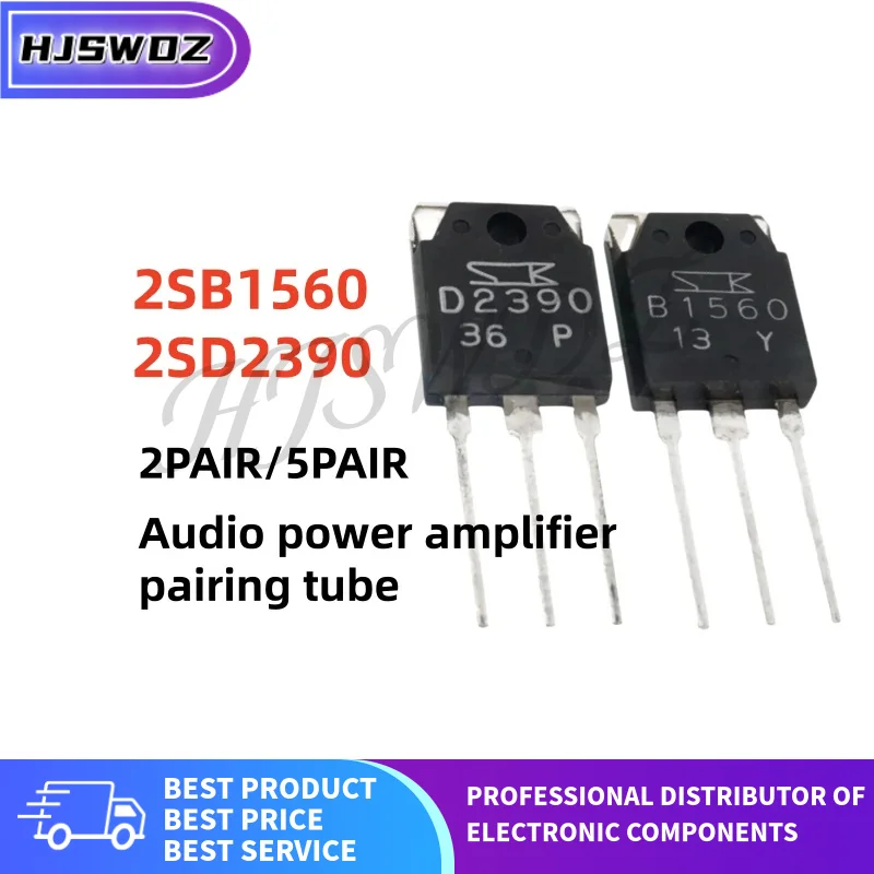 2-10 Pares 2SB1560 2SD2390 B1560 D2390 TO-3P Transistores de Pareamento para Amplificador de Áudio de Melhor Qualidade
