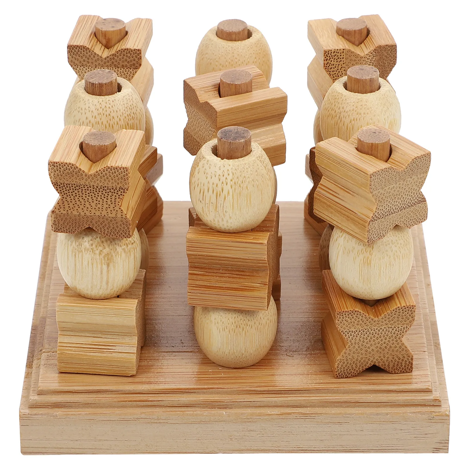 

1Pcs 3D Chess Plaything for Toddlers Brain Teaser Puzzle Developmental Logic Training Set Light Brown