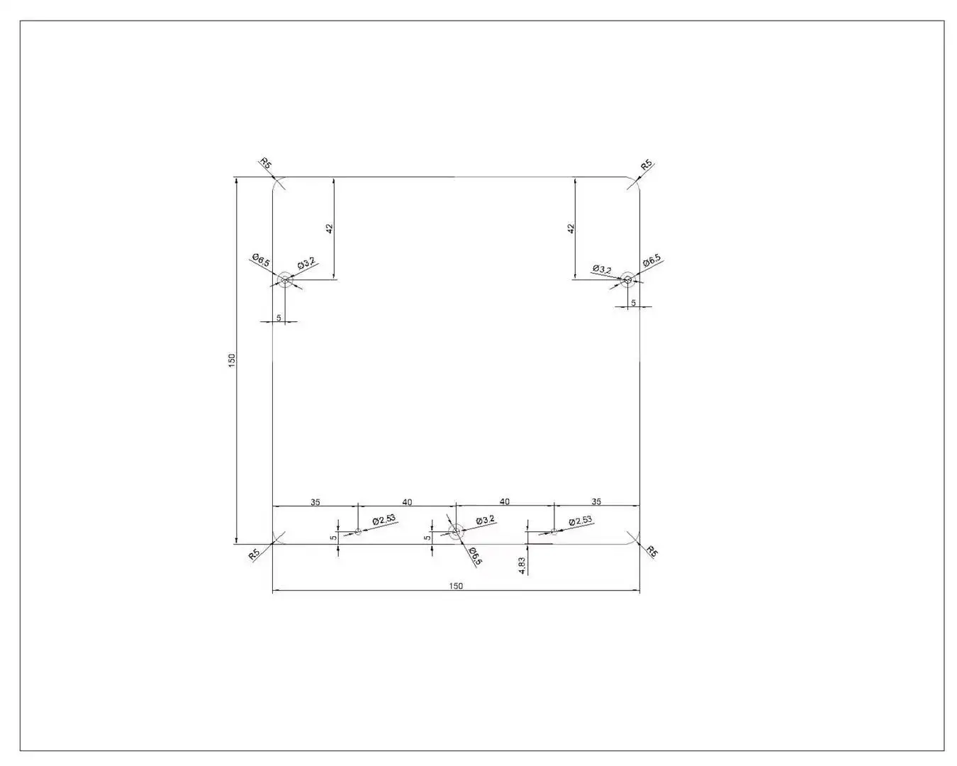 

Baiozraw Tiny T Build Super Flat Aluminum Build Plate 150X150X6mm for Voron 3d Printer