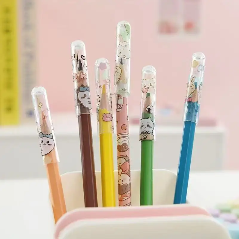 

Прозрачные колпачки для карандашей Kawaii Chiikawa Hachiware с мультяшными персонажами Usagi, милые защитные насадки для карандашей, канцелярские принадлежности для студентов