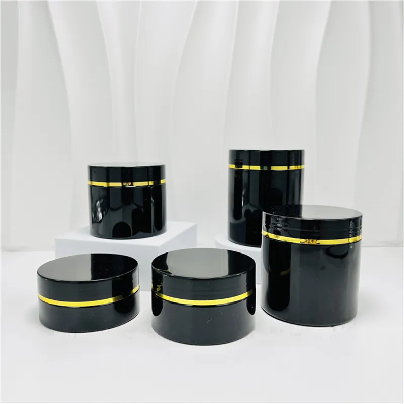 10/30pcs 50-500ml Empty White/Black PET Cream Jar Plastic Storage Pot Wide Mouth Cosmetic Mask Cream Jar Cosmetic Container