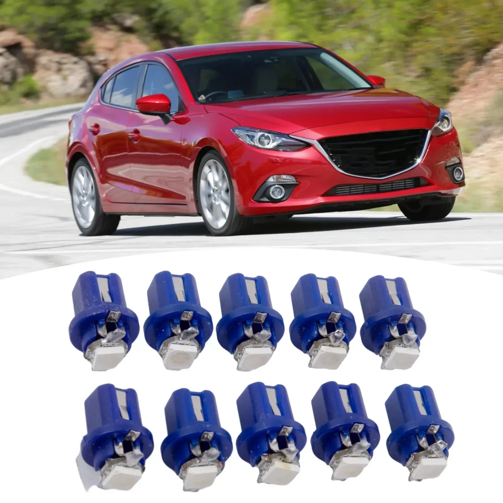 10pcs/set Car Lights 5050 Gauge LED Indicator Bulbs Dashboard Side Interior Dash Lights T5 B8.5D 1SMD Car Accessories 4 Colors