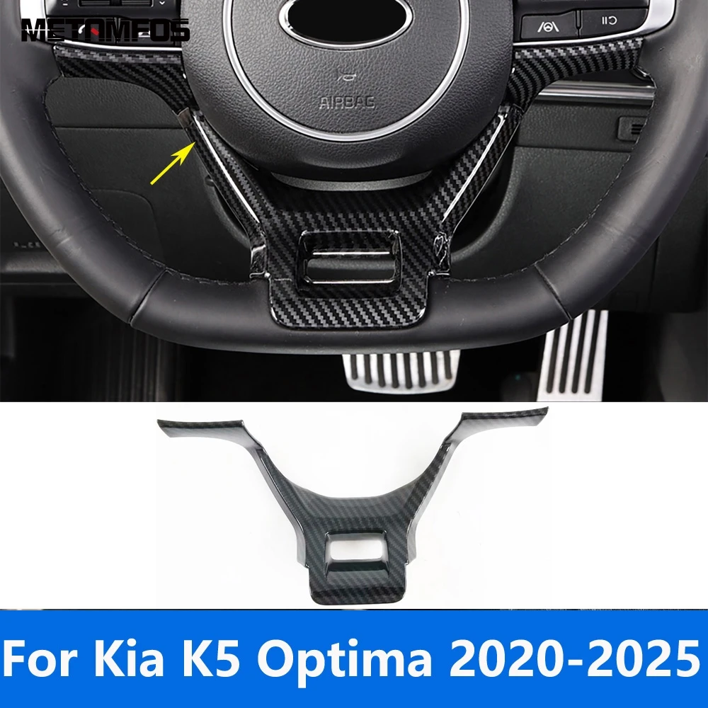 

Interior Accessories For Kia K5 Optima DL3 2020 2021 2022 2023 2024 2025 Carbon Fiber Steering Wheel Cover Trim Decoration Frame