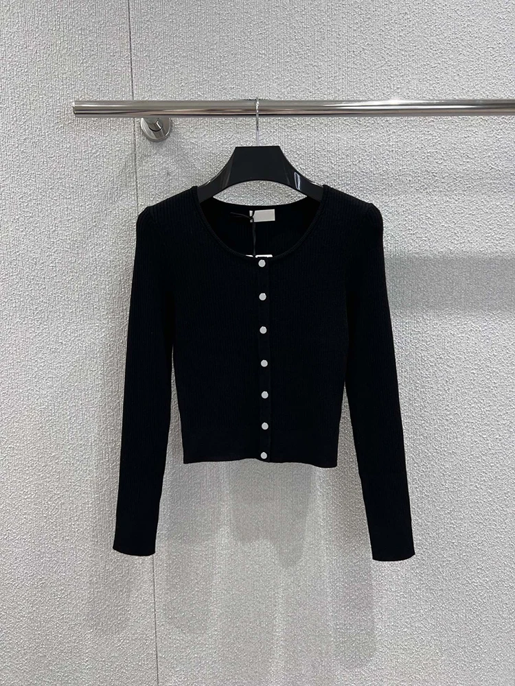 

SVORYXIU Autumn 2025 Women's Daily Casual Arc de Triomphe O-Neck Single Breasted WOOL Knitting