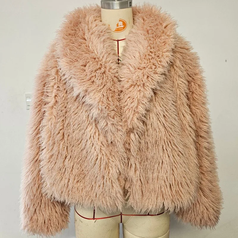 WHTREND Nepbont Korte Wijn Rode Jas Voor Vrouwen Mode Revers Lange Mouwen Open Stitch Streetwear Jas Jassen Herfst Winter Nieuw