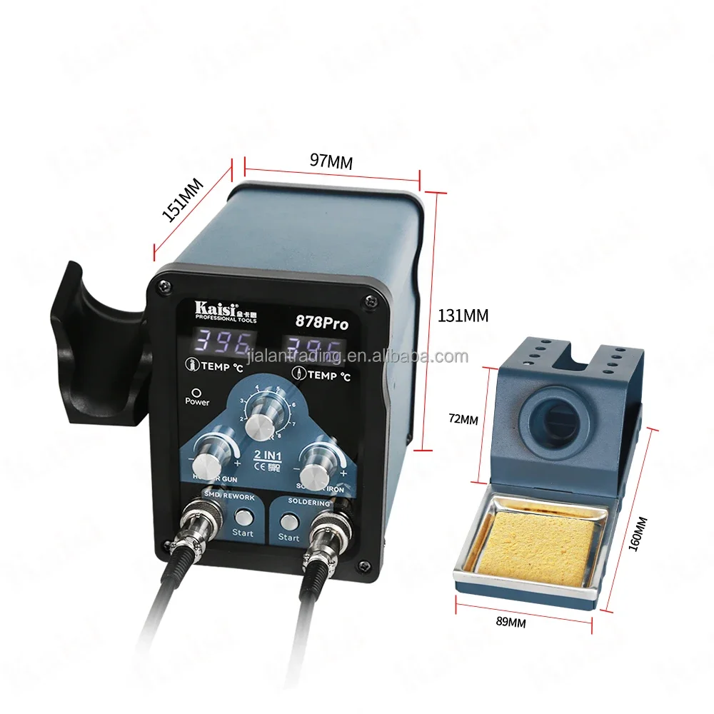 

Kaisi 878PRO Высокомощная сварочная станция для горячего воздуха для материнской платы мобильного телефона BGA SMD Станция для быстрого нагрева и распайки
