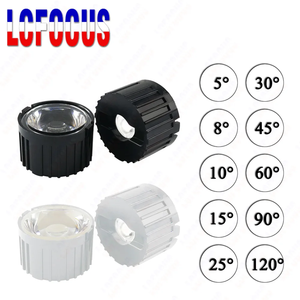 10set High Power 1W 3W 5W LED Lens 20MM PMMA Lenses With Bracket 5 8 15 25 30 45 60 90 120 Degree For 1 3 5 Watt Light Beads