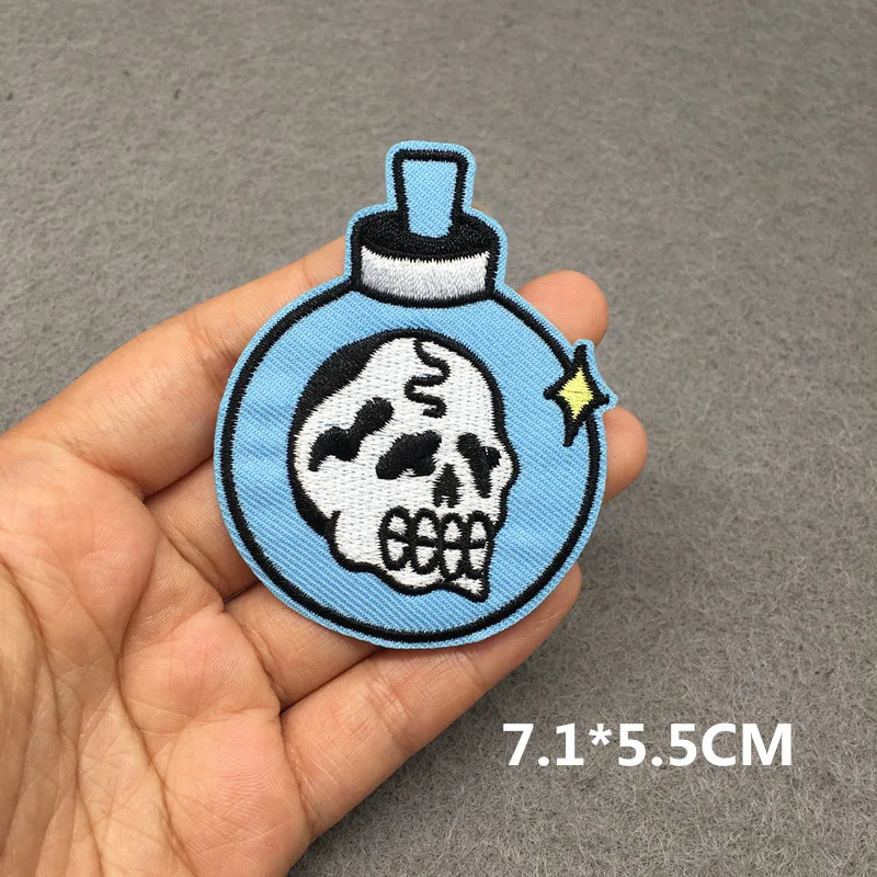 Terror Skull Embroidery Patch Iron On Patches For Clothing Thermoadhesive Patches On Clothes Punk Patch For Clothing Badges