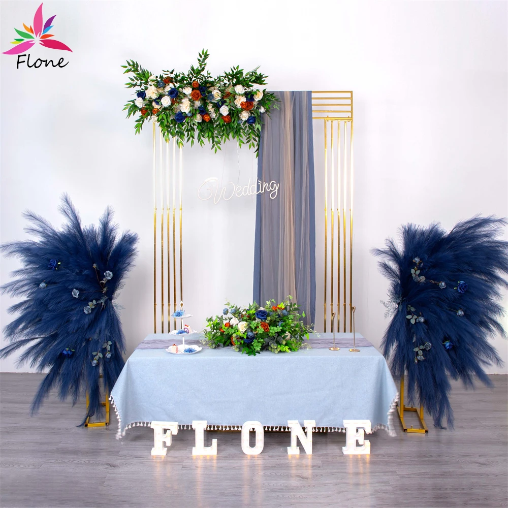 5.9ft Artificial Blue Pampas Reed Wing Floral Arrangement Wedding Decoration Background Birthday Party Event Decor New Arrivals