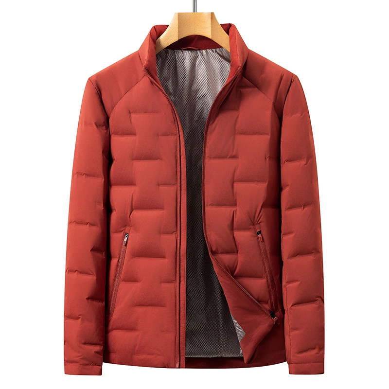 جديد الرجال خفيفة الوزن بطة أسفل السترات 2025 الخريف الشتاء عادية الدافئة الوقوف طوق البخاخ معاطف يندبروف مبطن القمم الملابس #4