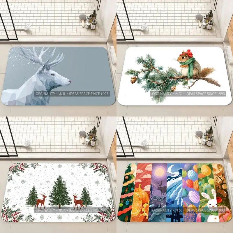 

Low-Poly Deer Pattern Mat Living Room Decoration Home Sofa Non-Slip Carpet Study Bedroom Tatami Children'S Soft Floor Mat