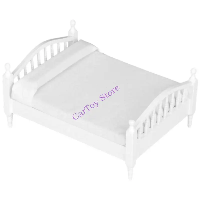

Twin Bed Model Figure 1/12 Doll House Accessories Miniature Furniture For Realistic Room Scene Arrangement Props