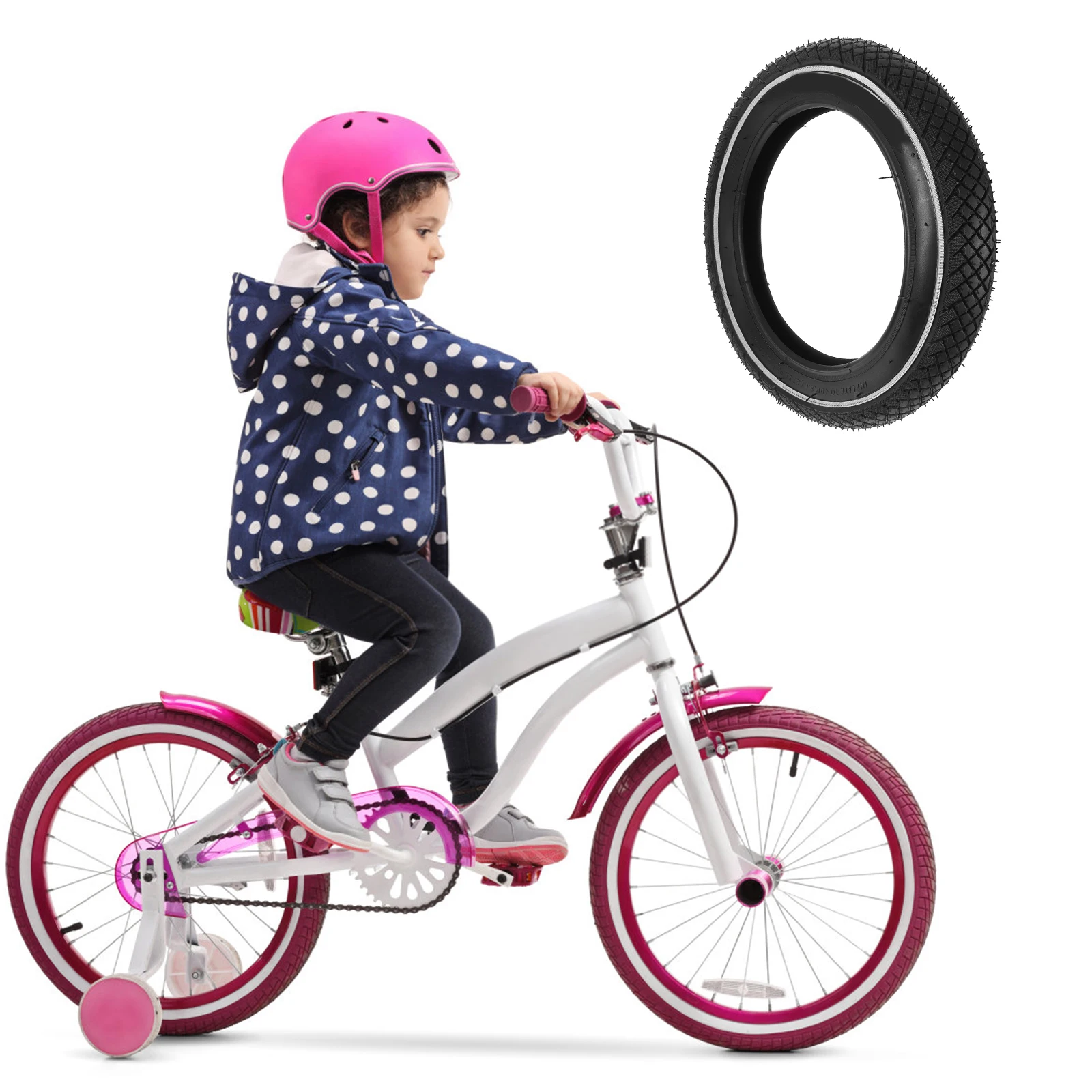 

Balance Bike Tire 12 Inch Rubber Durable Kids Bicycle Tube Easy Inflate Install Replacement External Tyre Safe Cycle
