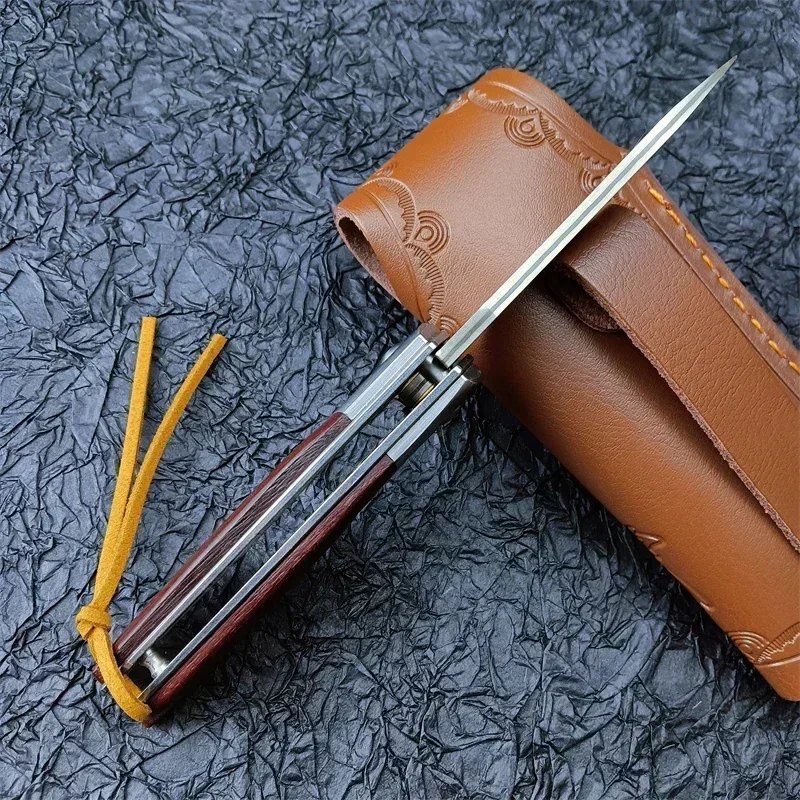 Nuovo VG10 Acciaio di Damasco Cucina Giapponese Coltello da Frutta Caccia da Campeggio Pieghevole Coltello da Tasca di Sopravvivenza Tattico EDC Gear Manico in Legno